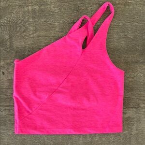 Beyond Yoga Pink One Shoulder Crop Tank Top